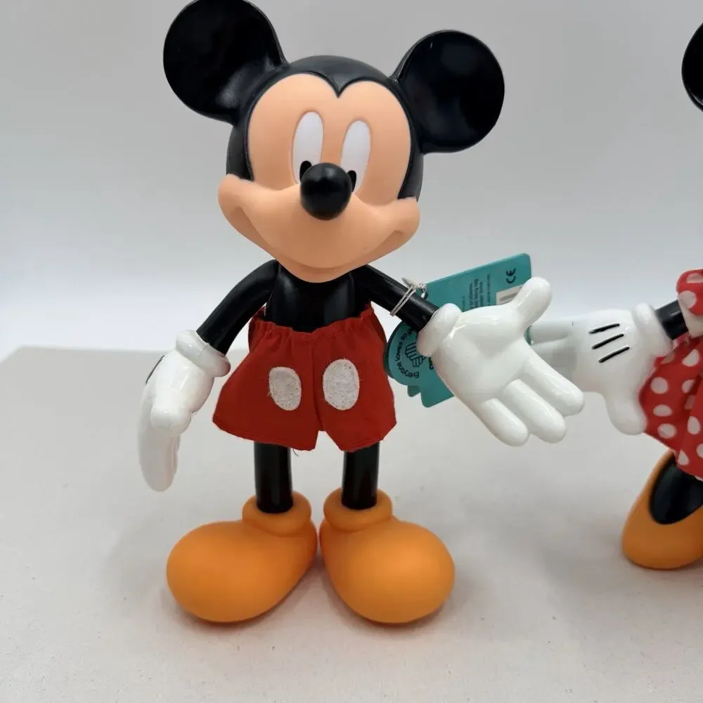 Vintage Walt Disney Minnie & Mickey Mouse Vinyl Dolls Poseable Figures